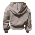 thumbnail image 4 of Hoodies for Women Cropped Fitted Seamless Y2K Style A Short Long Sleeved Hooded Sweatshirt With High Pockets And Full Zippers For Women, 4 of 5