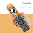 thumbnail image 4 of Mistaha Chopsticks Spoon Set With Case Long Handle Reusable Metal Stainless Steel Chopsticks Spoon Cutlery Set Korean Tableware Combinations Utensil for Travel Office Kitchen Restaurant, 4 of 8