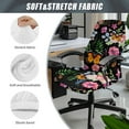 thumbnail image 6 of ZIATUBLES Computer Office Chair Covers Washable Dustproof Stretch Computer Office Chair Cover with Snap Button Removable Furniture Protector Cover, S, Butterfly Floral Leaf, 6 of 7
