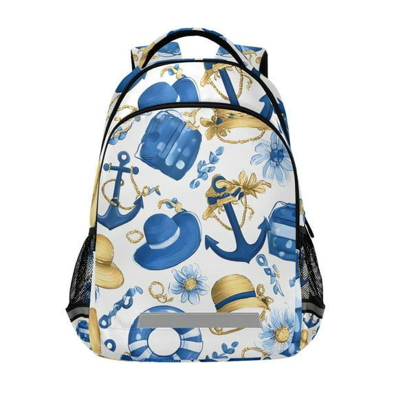 ALAZA Anchor Summer Hats Backpack Elementary School Bag Bookbag Travel Rucksack