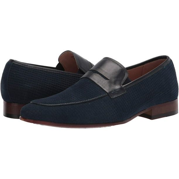 STACY ADAMS Mens Wyatt Slip on Penny Loafer 7.5 Navy Walmart