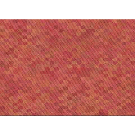 Ahgly Company Indoor Rectangle Patterned Bright Orange Area Rugs, 5' x 8'