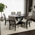 thumbnail image 1 of Set de Comedor SALVANTO Olimpo 6 Sillas 160x100 cm MDF color chocolate, 1 of 7