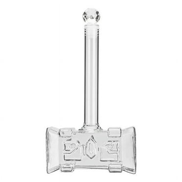 AOOOWER 400ml Hammer Shaped Whiskey Decanter Glass Bottle Wine Decanter Liquor Dispenser with Stopper for Home Bar Restaurant