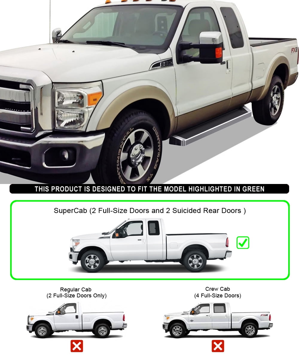 APS Running Boards Style Compatible with Ford F250 F350 Super Duty 1999-2016 Extended Cab (Nerf Bars Side Steps Side Bars)