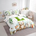 thumbnail image 3 of Feelyou Kawaii Bear Rabbit Bedding Comforter Set 7 Pieces, Watercolor Cartoon Animal Full Bedding Set, Initial L Letter Theme Reversible Fitted Sheet Flat Sheet, Lightweight Room Decor, 3 of 8