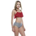 thumbnail image 3 of Women Retro Flounce High Waisted Bikini Halter Neck Two Piece Swimsuit, 3 of 4