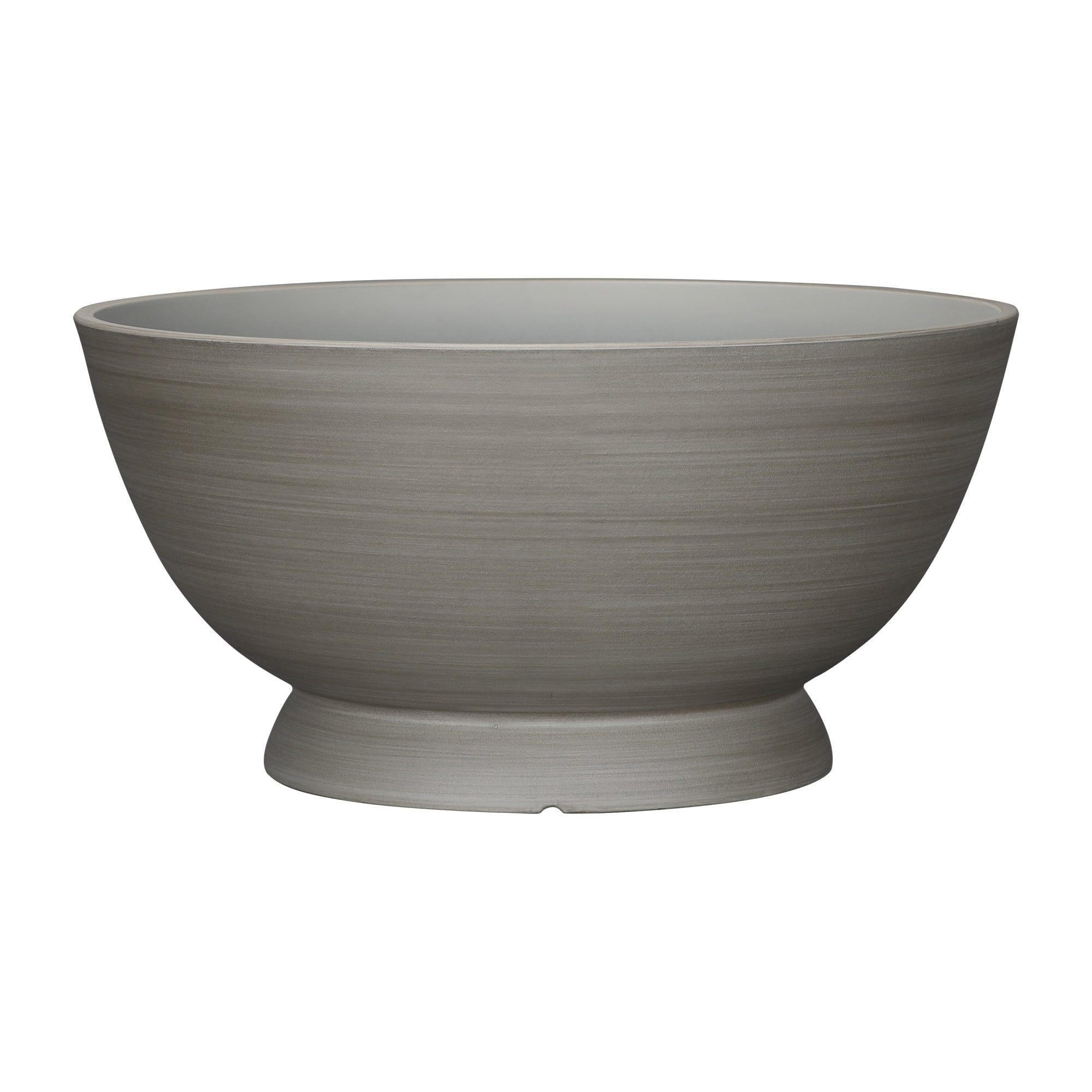 Mainstays 18in Bowl Resin Planter, Birch Grey