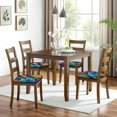 thumbnail image 6 of Colorful Tropical Leaf Pattern Seat Covers for Dining Room Chairs Set Of 4,Stretch Printed Washable Chair Seat Cover with Elastic Ties and Button,Removable Waterproof Couch Cushion Covers, 6 of 6