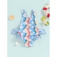 thumbnail image 2 of Suealasg Little Girls Romper Swimwear Sleeveless Floral Print One Piece Swimsuit 1T 2T 3T 4T 5T 6T Kids Girls Summer Bathing Suit Beachwear, 2 of 9