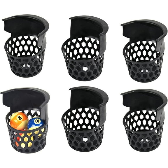 Pool Table Billiards Pockets Replacement: 6 Pcs Billiard Basket Web, Durable Plastic Billiard Ball Storage Basket, Pool Table Accessories Kit, Pool Table Replacement Parts Billiard Table Net