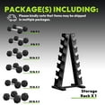 thumbnail image 6 of HANDBODE 140 lb Dumbbell Set Rubber Encased Hex Dumbbell Free Weights Dumbbells Home Weight Set with 6-Tier A-Frame Dumbbells Rack, 6 of 8