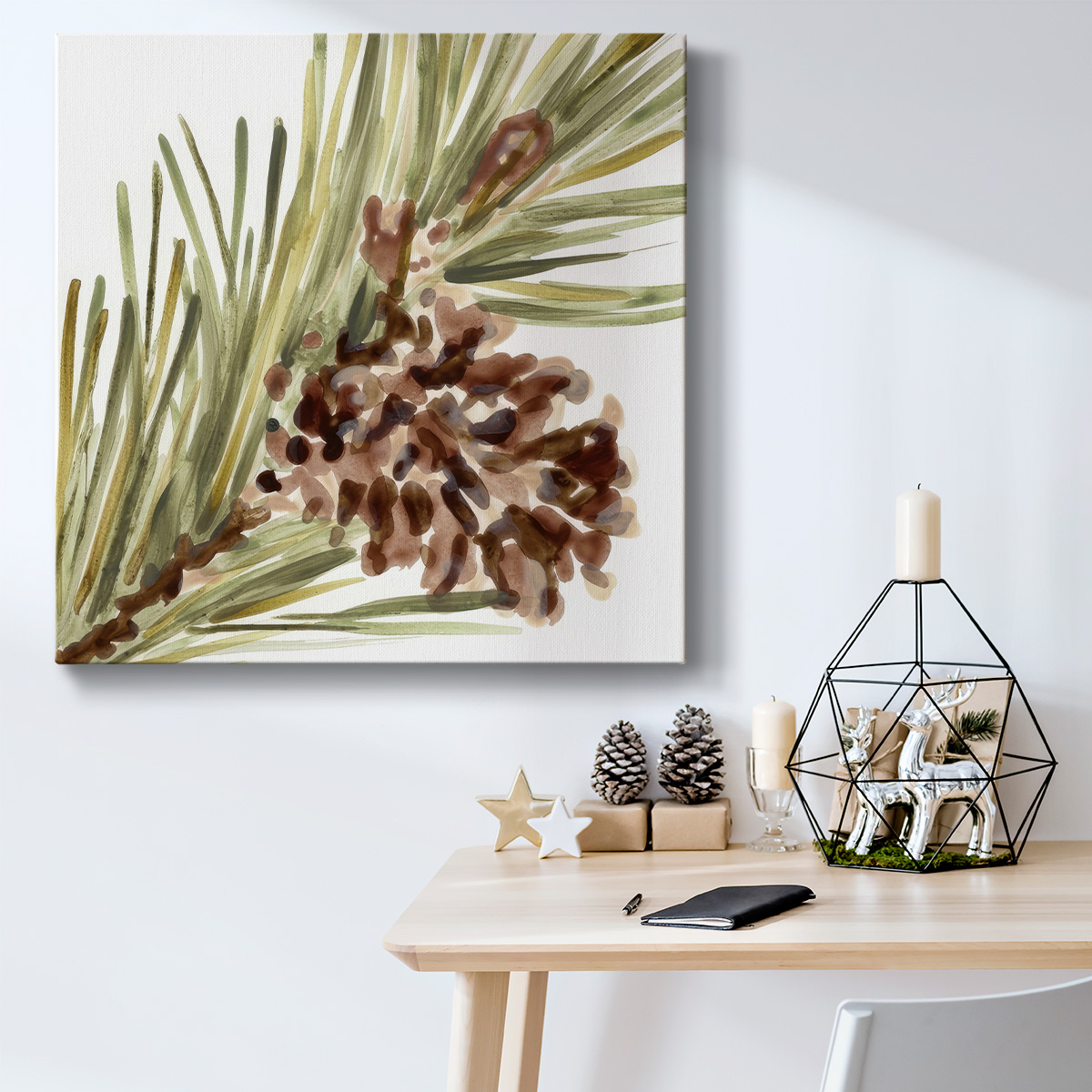 Simple Pine Cone I- Gallery Wrapped Canvas