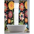 thumbnail image 5 of Spring Boho Sheer Curtains 108 Inches Long 2 Panels Colorful Flower Leaves Dots Plant Painting Light Filtering Semi Sheer Window Curtains Drapes for Bedroom Living Room 52"x108", 5 of 7