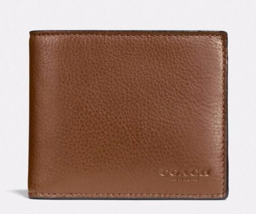 brown leather coach wallet