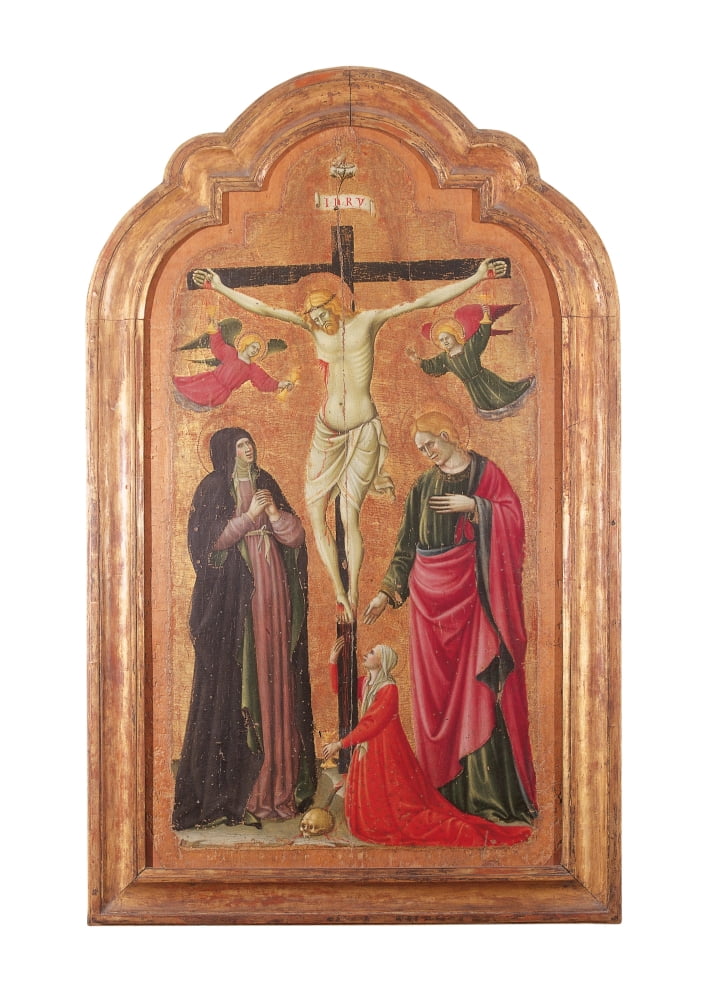 Madonna And Child Enthroned (Recto) Crucifixion (Verso) Canvas Art - (24 x 36)
