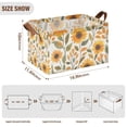 thumbnail image 7 of Yayeee Foldable Storage Basket for Shelves with Handles Set of 2 Waterproof Cloth Bins, Watercolor Sunflowers, 7 of 7