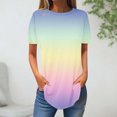 thumbnail image 2 of Diufon Womens Tops Summer Short Sleeve Gradient Color Dress Shirts Soft Casual Loose Basic T-Shirt, 2 of 4