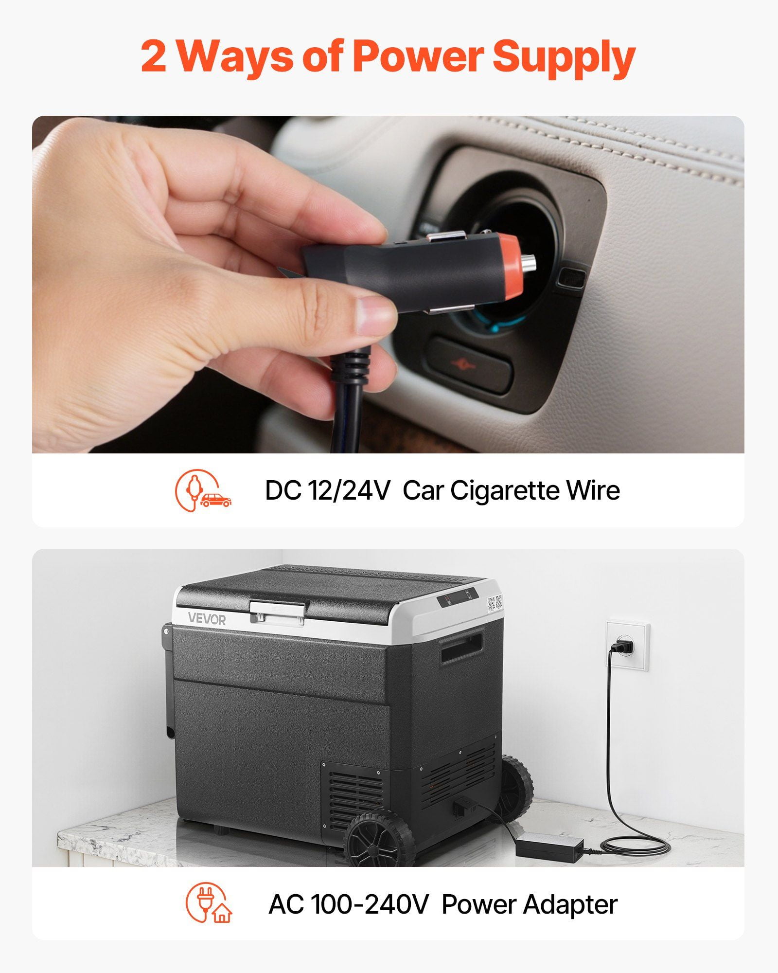 12V Car Refrigerator 63.4QT/60L Portable Electric Cooler with Wheels