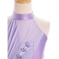 thumbnail image 6 of iiniim Lyrical Dance Dress for Girls Floral Rhinestone Ballet Tutu Skirt Leotard Figure Ice Skating Dancewear Light Purple 16, 6 of 7