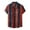 Red, variant on IROINNID Men's Casual Short Sleeve Blouse With Stripe Printed