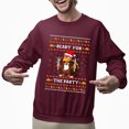 thumbnail image 2 of Christmas Sweatshirt, Ready For The Party Funny Thanksgiving Turkey Sweatshirt, Witty Holiday Sweatshirt, Unique Autumn Gift for Women & Men, 2 of 5