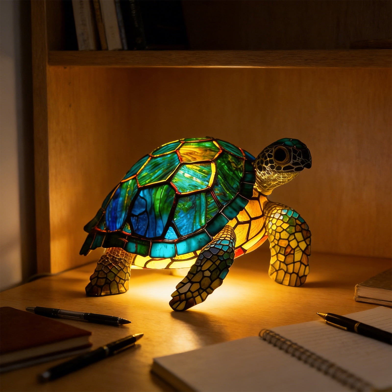 LKLMSWO, 3D Turtle Lamp, Blue, Christmas Gift Night Light