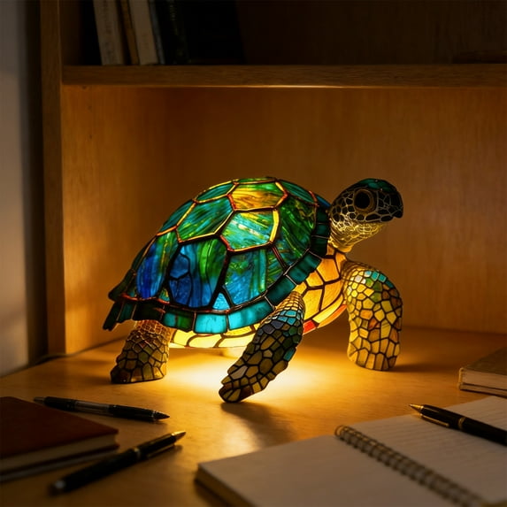 3D Turtle Lamp Christmas Gift Tortoise Shell Lamp Cute Resin Sea Turtle Night Light Boho Vintage Animals Night Light for Boy Girl Bedroom Nursery Office Home Birthday Gift Supplies (Sea Turtle)
