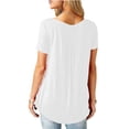 thumbnail image 2 of Gzhioc Summer Women Tunic Tops Plus Size Casual Pleated Loose Blouse T-Shirt S-5XL, 2 of 2