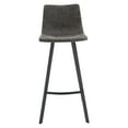 thumbnail image 3 of LeisureMod Elland Modern Upholstered Leather Bar Stool With Iron Legs & Footrest Set of 2, 3 of 8