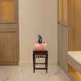 thumbnail image 4 of LOLIPPYY footrest small seat Wooden Bench Stool Dark Brown Storage Rack 1Pack for Homeowners Living Room, 4 of 6