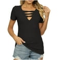 thumbnail image 1 of Birdeem Hauts et Blouses à Manches Courtes pour Femmes, Mode Décontractée, Couleur Unie, Col en V, Manches Courtes, 1 of 6