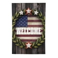thumbnail image 2 of Shangniulu 4th of July Garden Flag Independence Day Leaf Welcome Garden Flag for Outside Double Sided Patriotic American Stars and Stripes Blue Red Star Memorial Day Decorations Linen Yard Flag White, 2 of 6