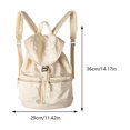 thumbnail image 2 of Mochila de viaje informal unisex Mochila de viaje de color sólido Correa ajustable Bolsa deportiva de nailon Gran capacidad para viajes al aire libre, 2 of 9