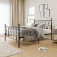 thumbnail image 5 of FlkwoH Cama de metal Estructura de cama de metal con cama de invitados con listones Cama doble Estructura de cama juvenil para dormitorio de invitados, negro, 5 of 5