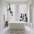 thumbnail image 4 of Black White Cat Kitchen Curtain for Berdoom Living Room Cafe 72 Inch Length, Retro Art Animals Tiers Curtains Light Filtering Drapes Rod Pocket Window Treatment 2 Panels 52"Wx72"L, 4 of 8