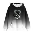 thumbnail image 5 of SGFCWSX Girls Oversized Heart Print Hoodie, Teens Gradient Soft Pullover with Pocket Comfortable Sweatshirt for Daily Casual Wear Black Size 13-14 Years, 5 of 6