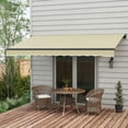 thumbnail image 2 of GVN Patio Awning, Outdoor Sun Shade Shelter Cover Awnings,12' x 10' Retractable Awning, 280gsm UV Resistant Sunshade Shelter, Beige, 2 of 10