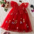 thumbnail image 2 of Cathalem Girls' Dresses Toddler Girls Embroidery Applique Sleeveless Dresses (Red,6-12 Months), 2 of 7