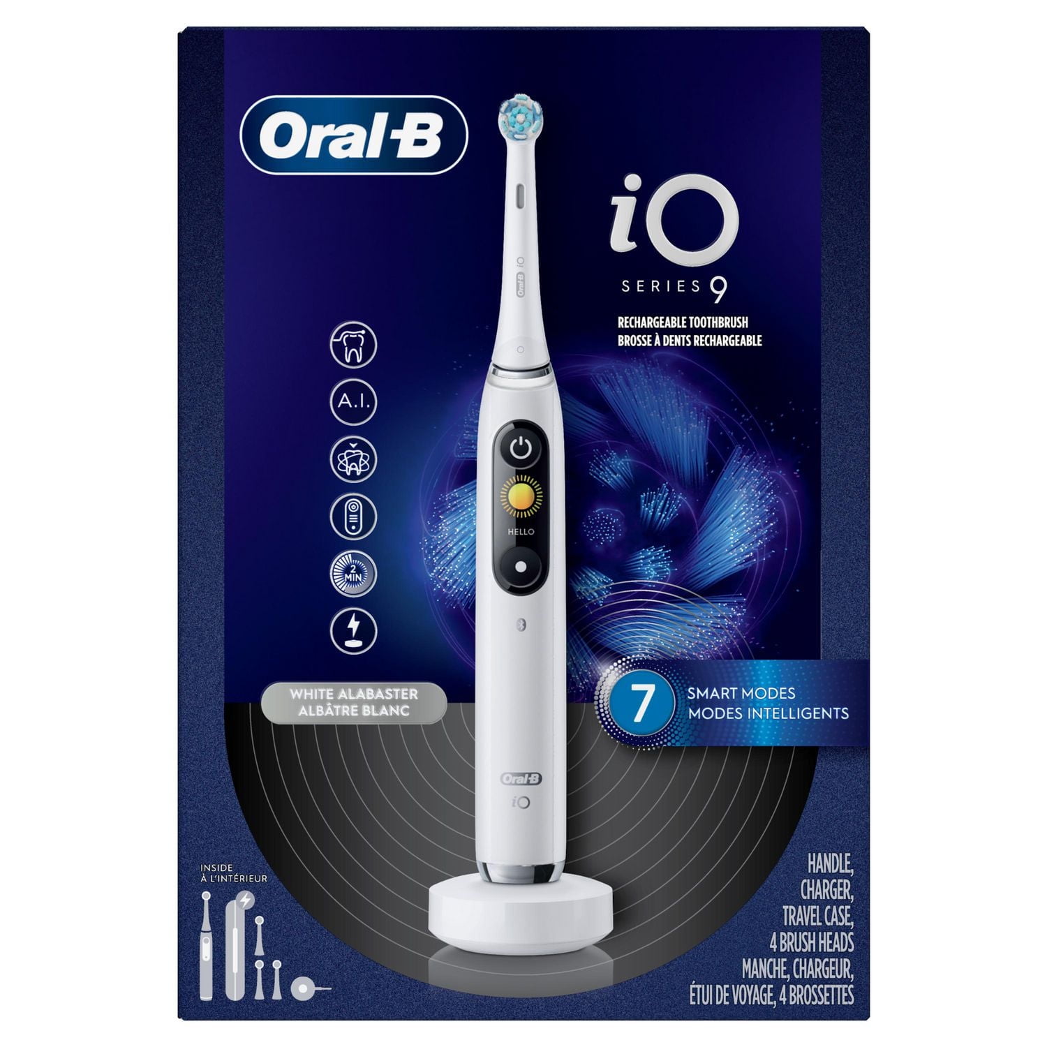 Oral-B iO Series 9 Electric Toothbrush with 4 Brush Heads, White