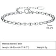 thumbnail image 2 of 2mm 3mm 5mm Width Stainless Steel Oval Shape Bean Beads Style Chain Bracelet, 2 of 5