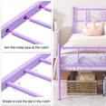thumbnail image 5 of Garmic Twin Metal Bed Frame with Modern Scroll Design Headboard and Footboard for Teens Boys Girls, Elegant Purple, 5 of 13