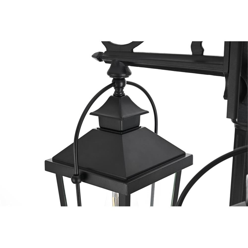 Pemberly Row Contemporary 84" Outdoor Post Light With Pole in Black