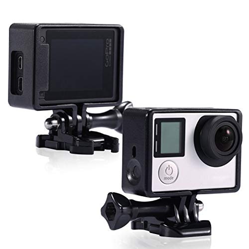 Carcasa de montaje de marco de Luxebell con cubierta de lente protectora para GoPro Hero4 3+ y 3 (estándar)