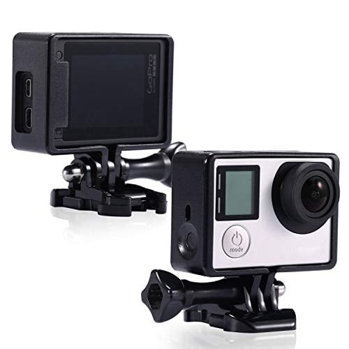 Carcasa de montaje de marco de Luxebell con cubierta de lente protectora para GoPro Hero4 3+ y 3 (estándar)