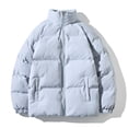 thumbnail image 2 of Gibobby Abrigos de invierno para hombre Abrigos informales de Color sólido para hombre, chaqueta con bolsillo y cremallera, abrigo cálido de manga larga(Azul,G), 2 of 5