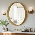 thumbnail image 4 of WallBeyond Large Round Bathroom Wood Mirror for Wall 32", Natural Wood, 4 of 7