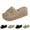 Khaki, variant on Xfvqtps Wedge Sandals for Women Fuzzy Open Toe Thick Sole Solid Color Casual Slide Sandals Khaki
