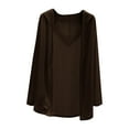 thumbnail image 2 of Hueook Women Cardigan Fashion Women's winter Casual Solid Color Loose Long Sleeves Cardigan Coffee XL, 2 of 7