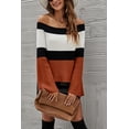 thumbnail image 2 of Off Shoulder Ribbed Knit Sweater Orange Large, 2 of 4